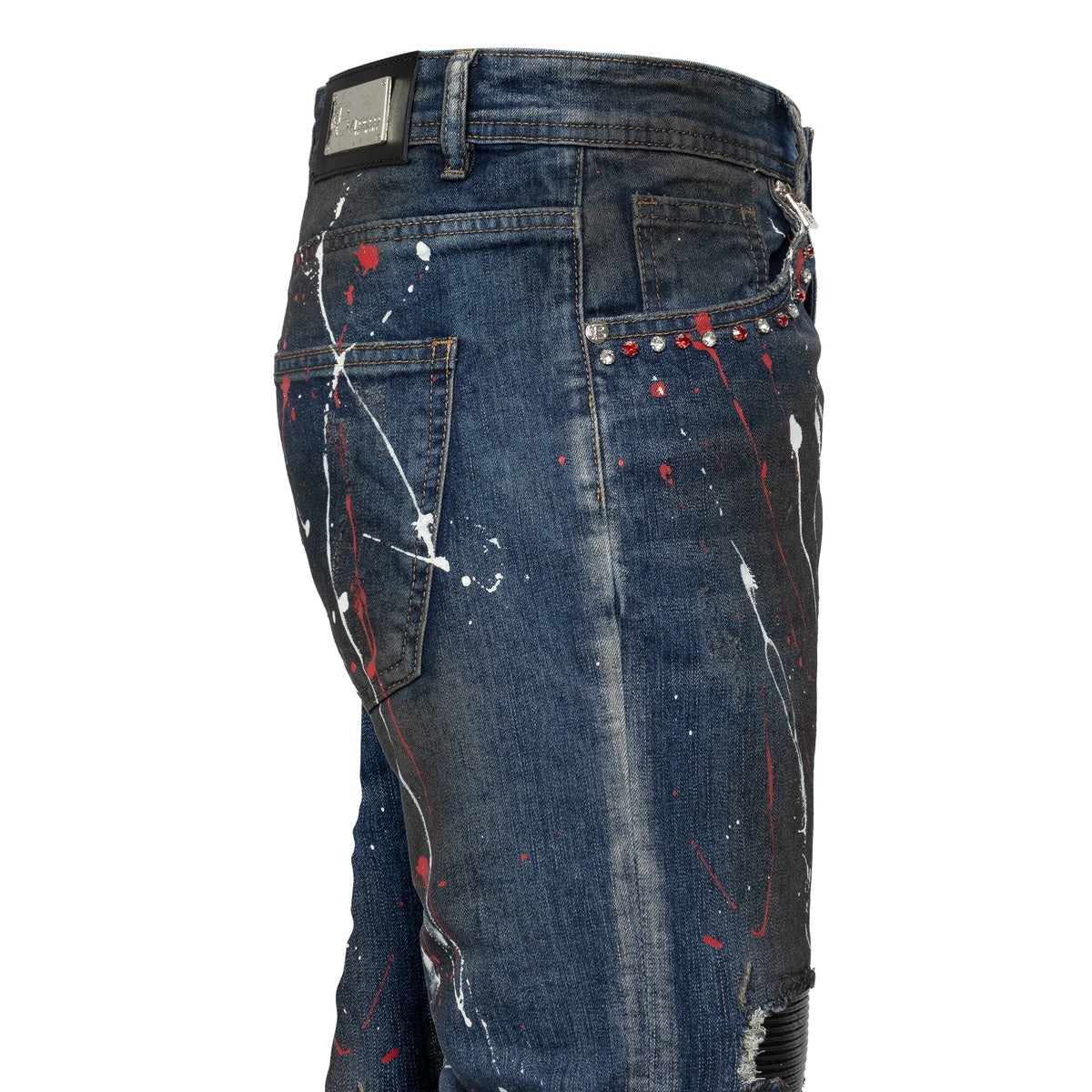  Barocco STREET EDGE Denim Pants DENIM/RED - DENIM/RED - Bonton
