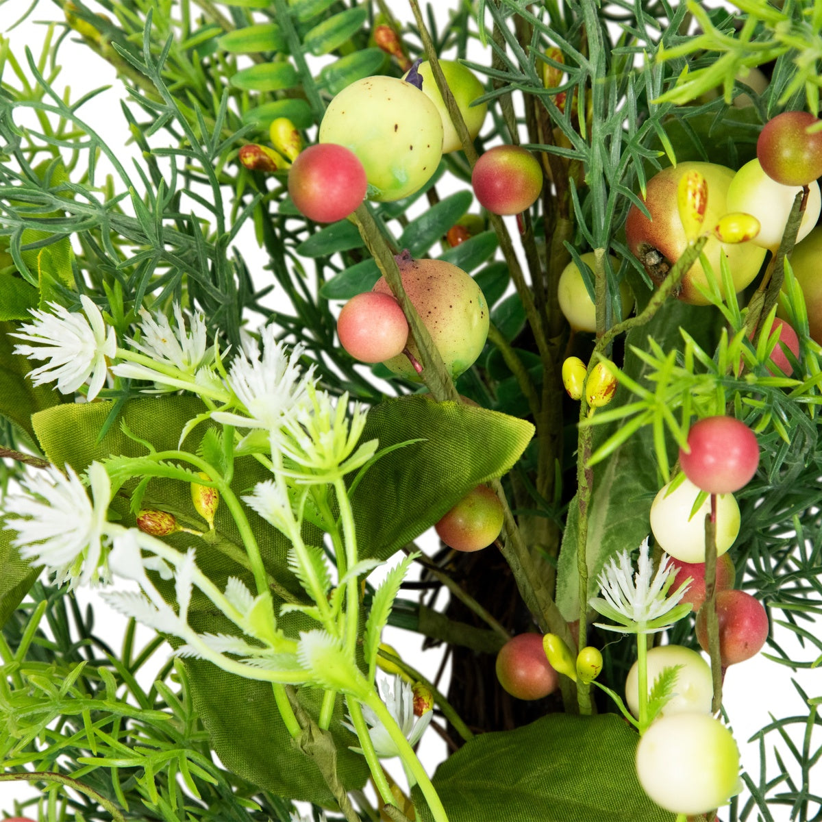  Northlight Berry and Crabapple Fern Foliage Spring Wreath - 22