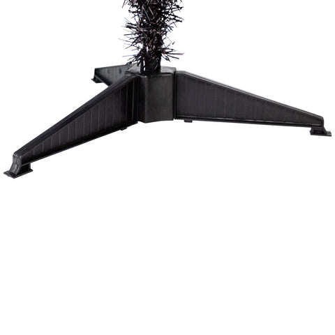 Pre-Lit Artificial Tinsel Halloween Tree - 3' - Black - Clear Lights