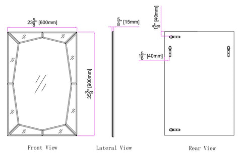Queen Etched Beveled Bathroom/Vanity Mirror