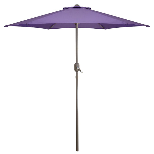 7.5ft Outdoor Patio Market Umbrella With Hand Crank  Purple