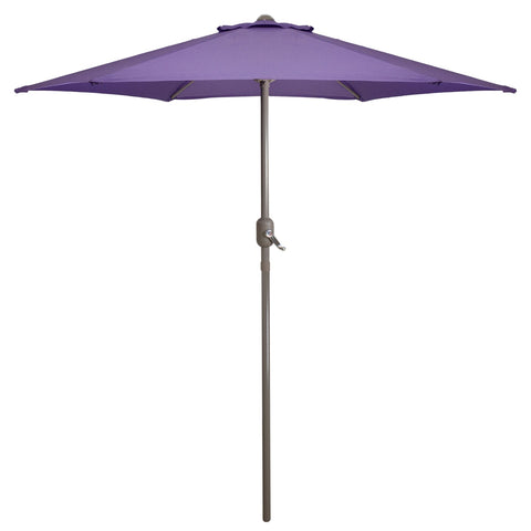 7.5ft Outdoor Patio Market Umbrella With Hand Crank  Purple