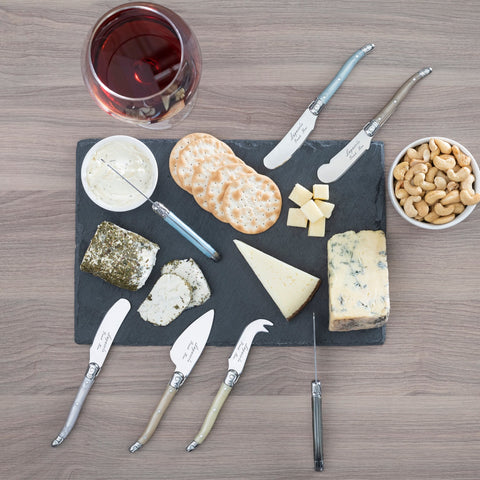 Laguiole Mother of Pearl Cheese Knife and Spreader Set, 7 Piece