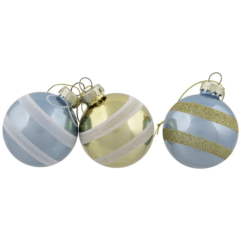12ct Frosted and Glittered Shiny Multi Color Christmas Ball Ornaments 2.5" (65mm)