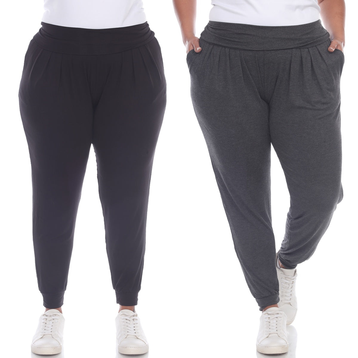  White Mark Plus Size 2 Pack Harem Pants - 1x - Bonton