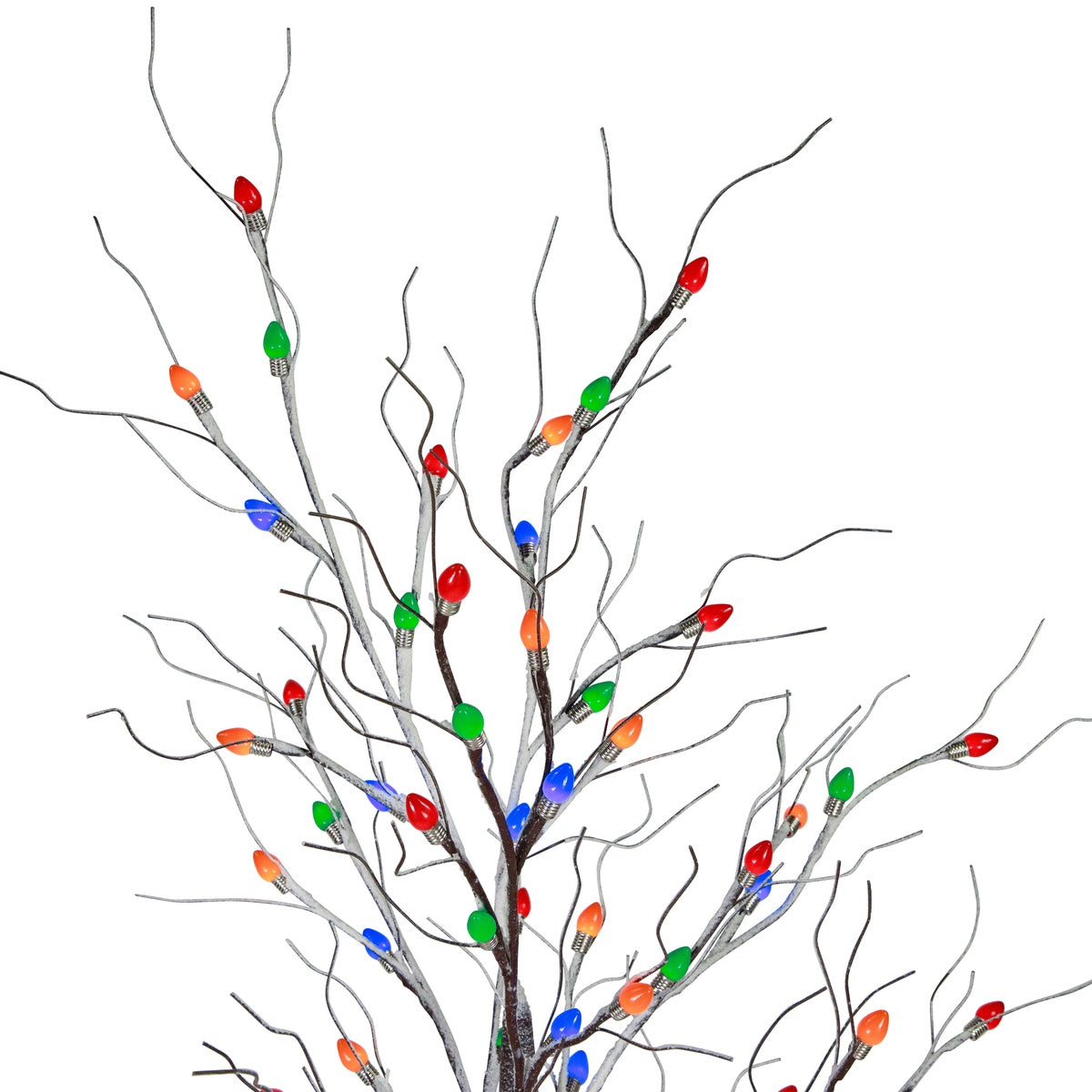  Northlight 6' Brown LED Lighted Frosted Christmas Twig Tree - Multi-Color Lights - Default Title - Bonton