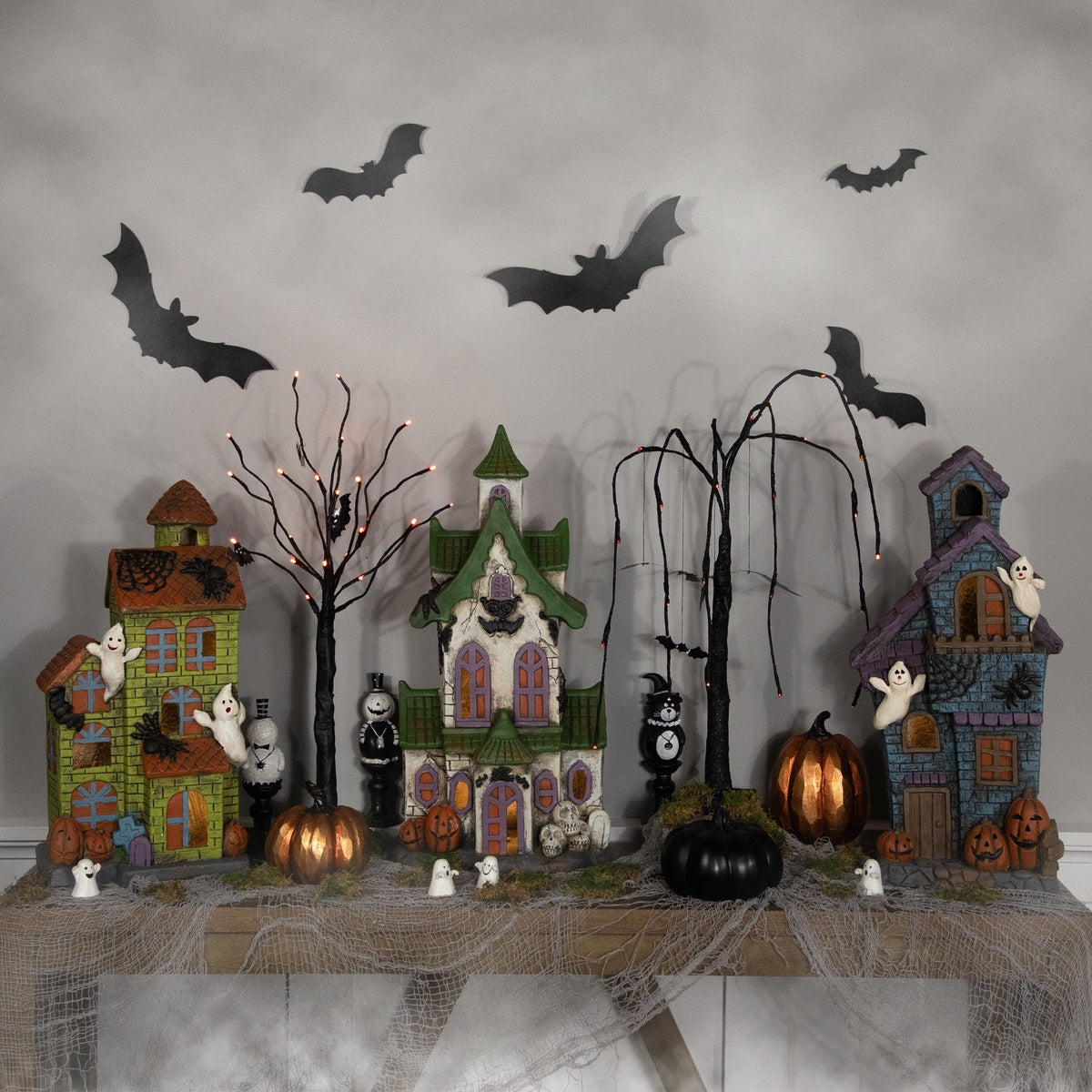  Northlight LED Lighted Haunted House With Ghosts Halloween Decoration - 22.75
