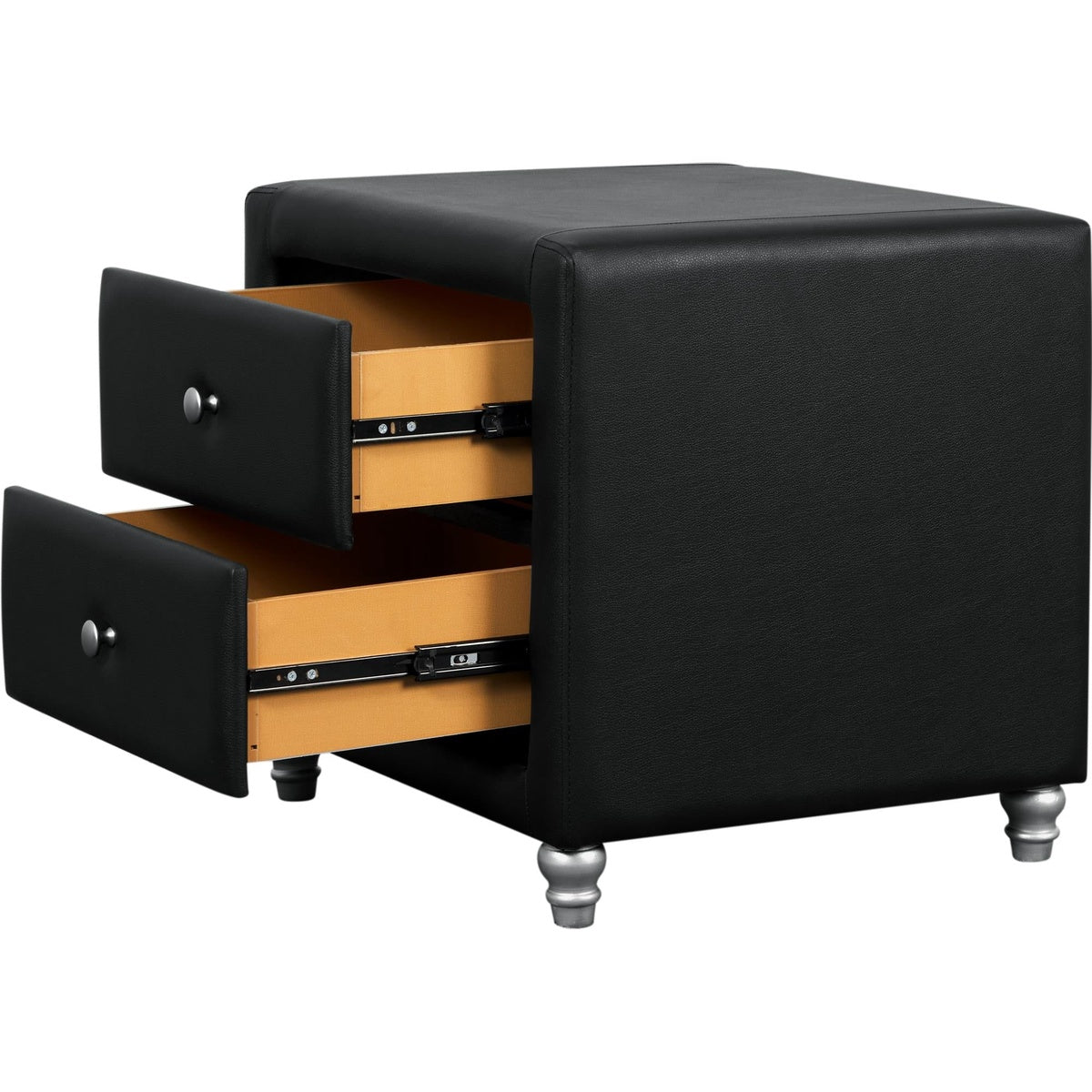  Upholstered Nightstand - Black - Bonton