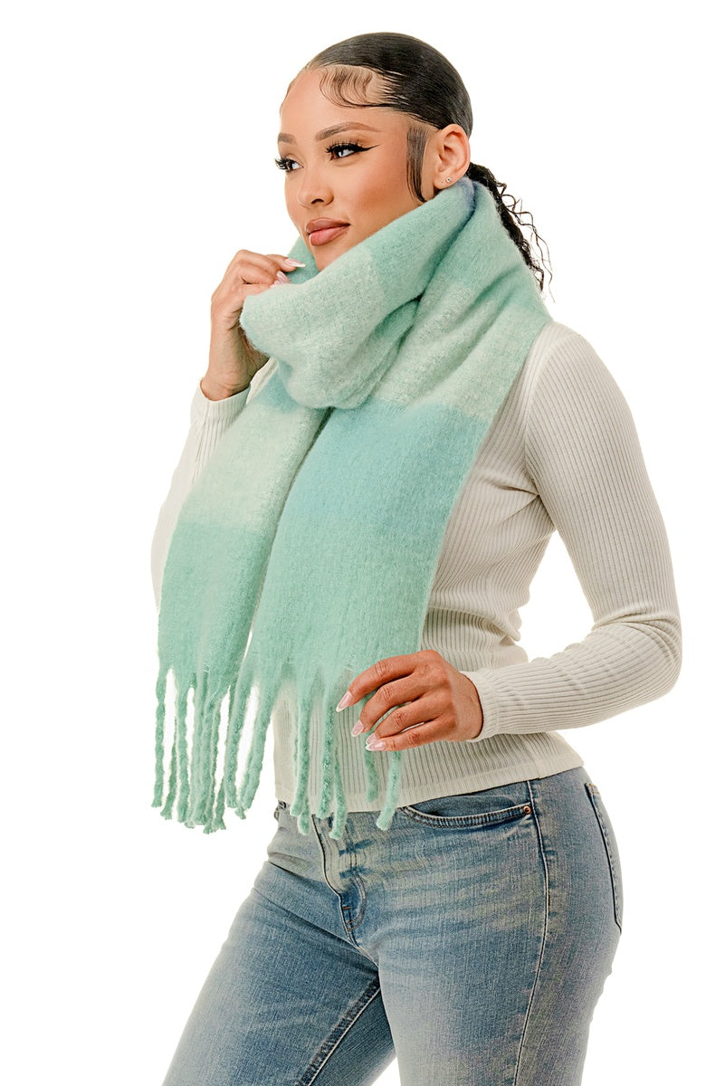  Marcus Adler Color Block Scarf - Aqua - Bonton