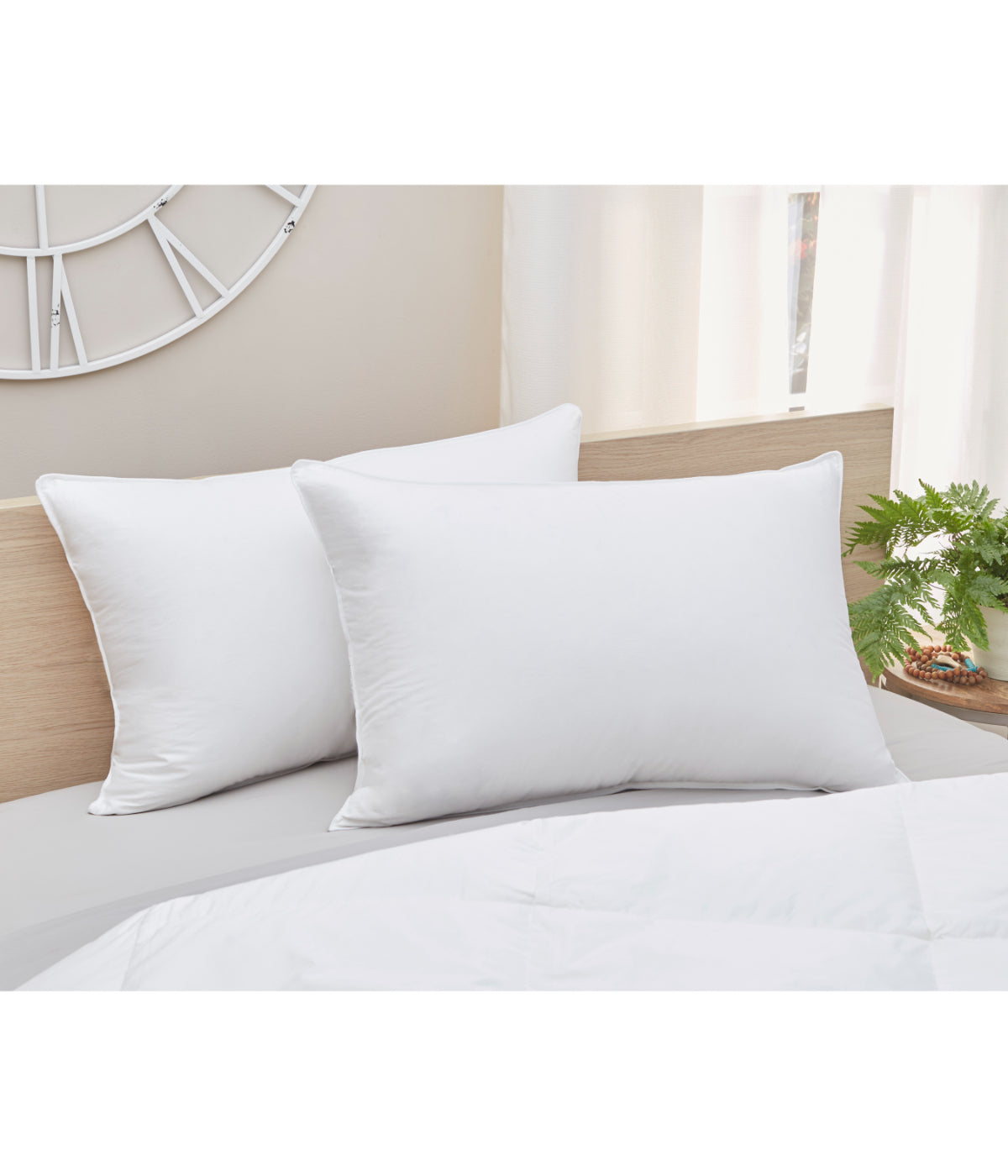  Living Quarters Sateen European White Goose Down Firm Pillow - White - Bonton