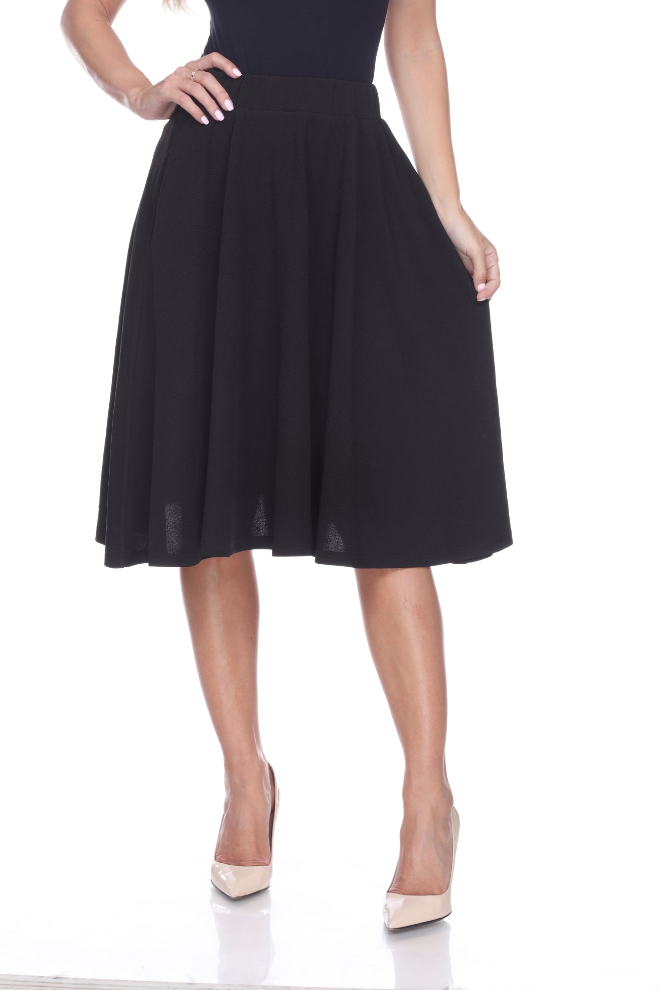  White Mark Saya' Flare Skirt - S - Bonton