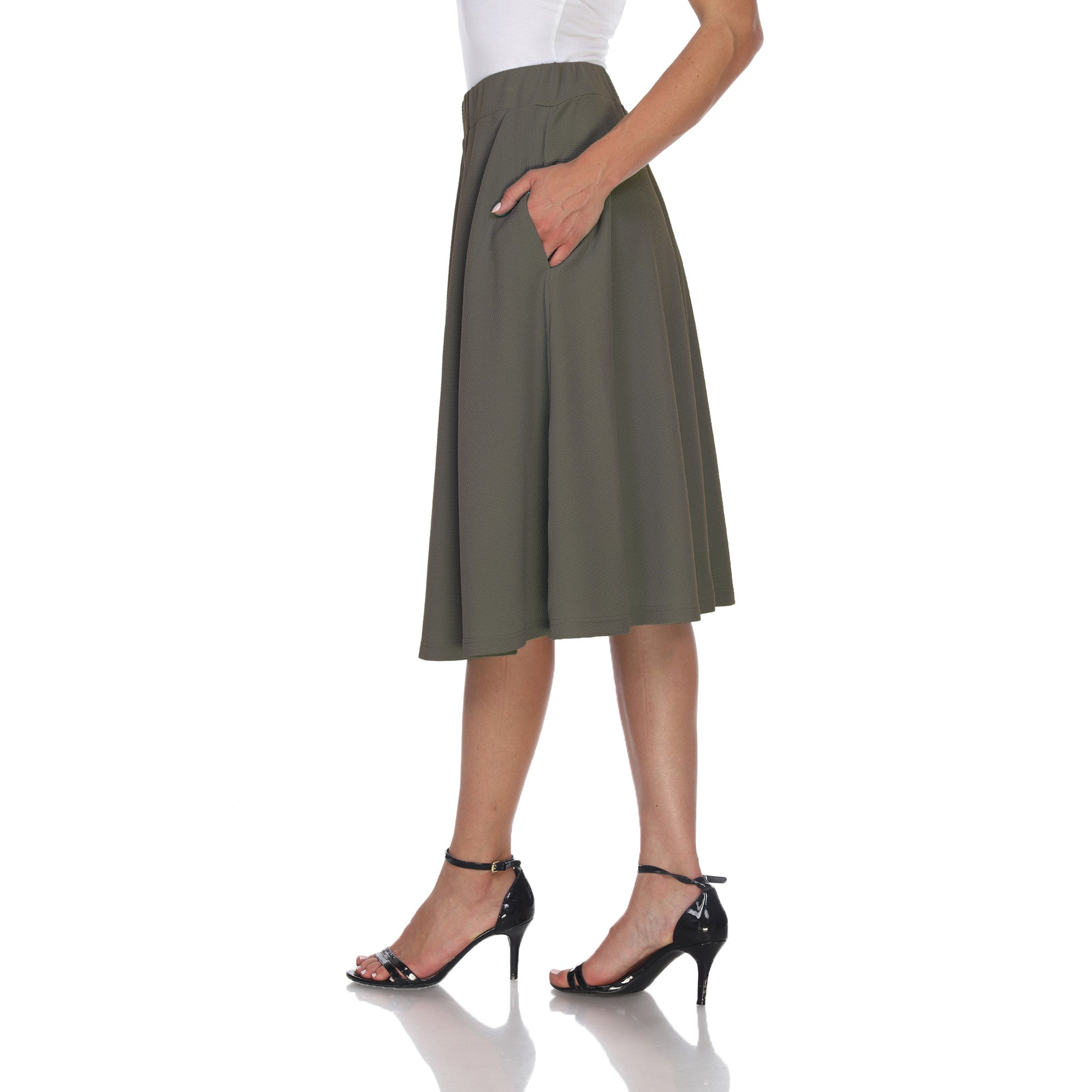  White Mark Saya' Flare Skirt - S - Bonton