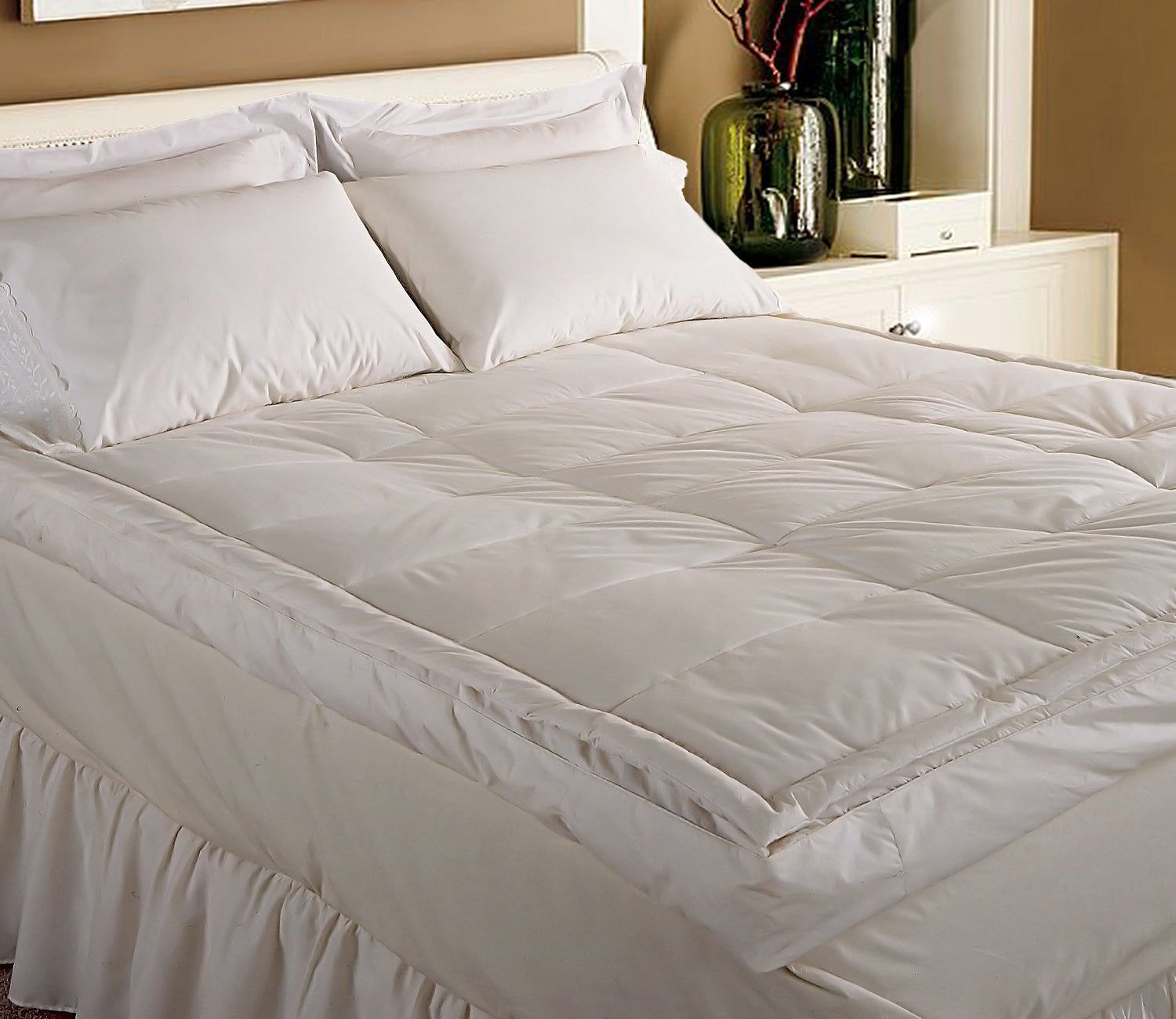  Blue Ridge Home Fashions All Season 100% Cotton Luxury Featherbed - White - Bonton