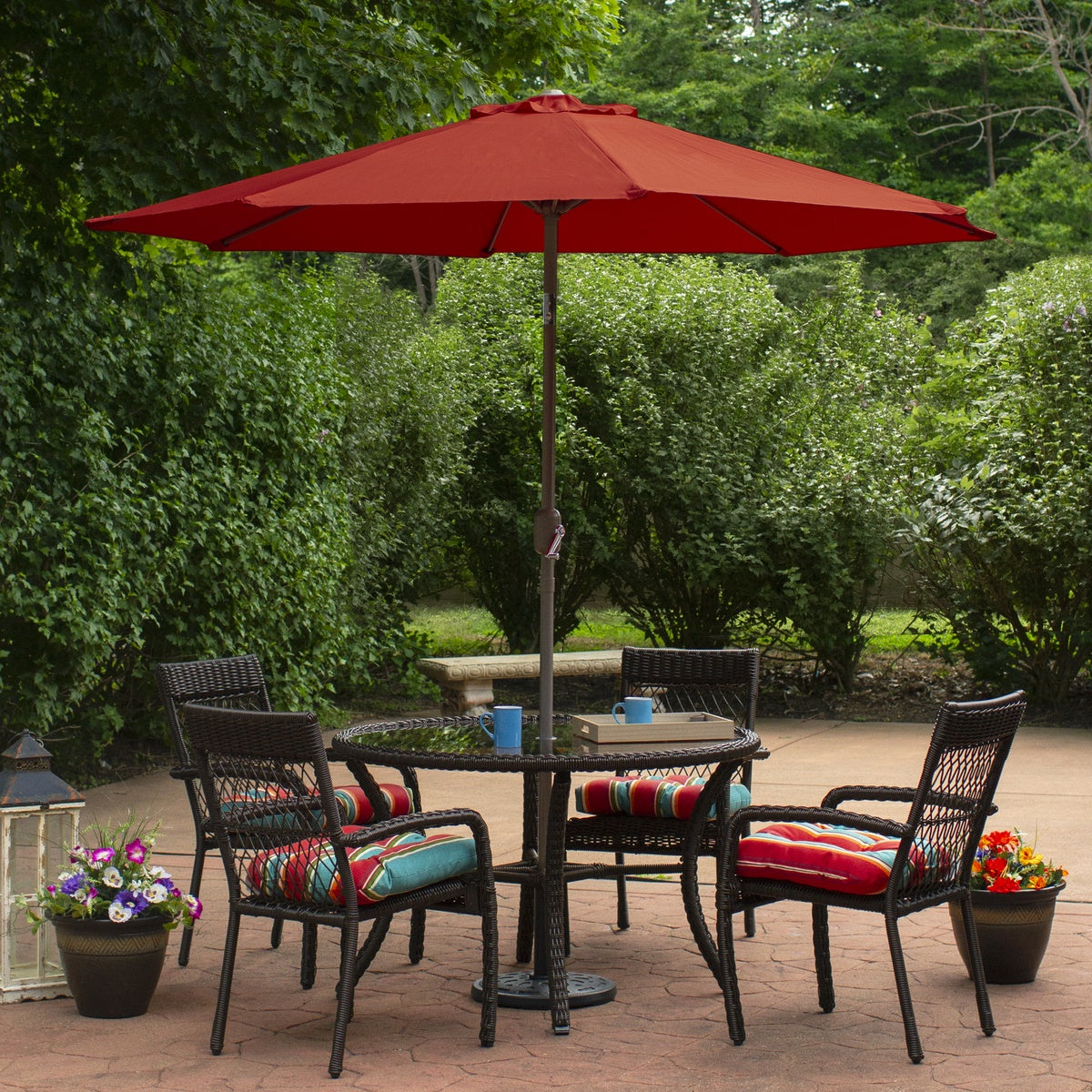  Northlight 9ft Outdoor Patio Market Umbrella With Hand Crank and Tilt  Terracotta - Terracotta - Bonton