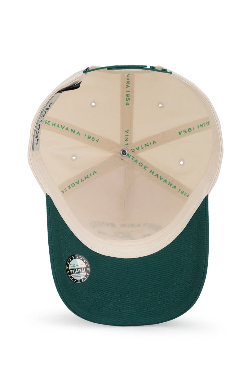  Vintage Havana Vintage Havana Trucker Hat for Women & Men – Green & Tan Adjustable Cap – Embroidered 