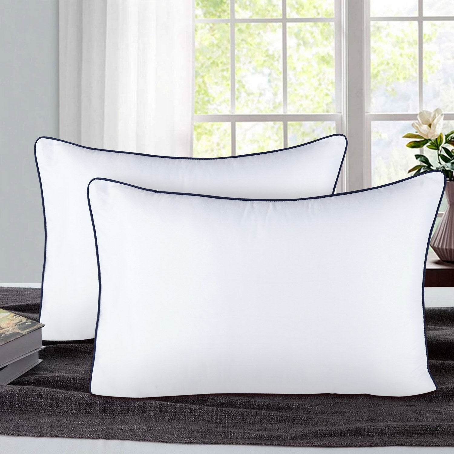  Dan River Dan River 2 Pack Down Alternative Pillow Set (White) - King - Bonton