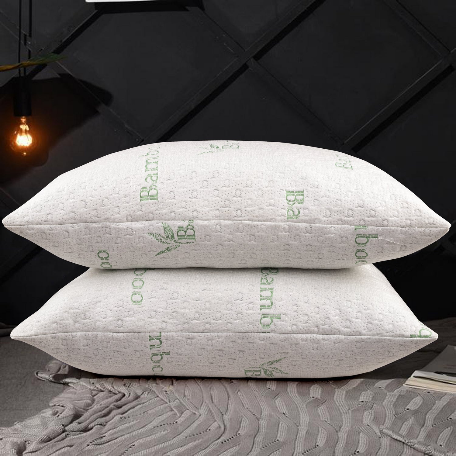  Dan River Dan River Bamboo 2 Pack Down Alternative Pillow Set - King - Bonton