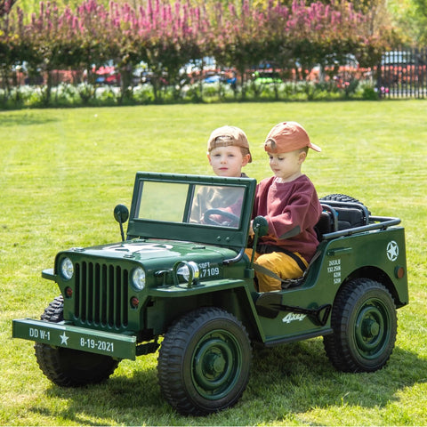 24V Freddo Military Willy Truck 3 Seater Electric Ride On