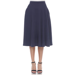 Flared Midi Skirt With Pockets