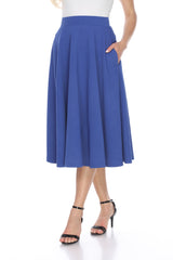 Flared Midi Skirt With Pockets