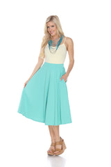 Flared Midi Skirt With Pockets