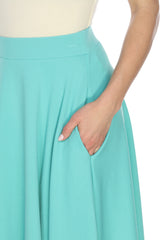 Flared Midi Skirt With Pockets