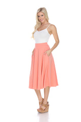 Flared Midi Skirt With Pockets