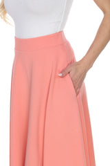 Flared Midi Skirt With Pockets