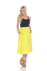 Flared Midi Skirt With Pockets