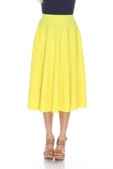 Flared Midi Skirt With Pockets