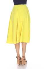 Flared Midi Skirt With Pockets