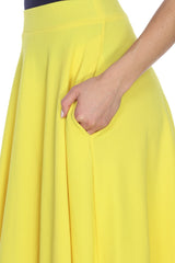 Flared Midi Skirt With Pockets