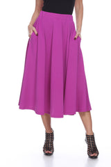 Flared Midi Skirt With Pockets