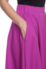 Flared Midi Skirt With Pockets