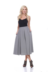 Flared Midi Skirt With Pockets