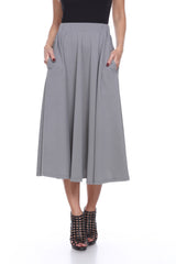 Flared Midi Skirt With Pockets