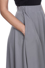 Flared Midi Skirt With Pockets