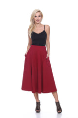 Flared Midi Skirt With Pockets