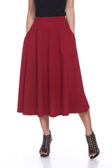 Flared Midi Skirt With Pockets