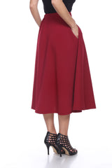 Flared Midi Skirt With Pockets