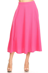 Flared Midi Skirt With Pockets