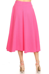 Flared Midi Skirt With Pockets