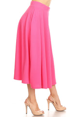 Flared Midi Skirt With Pockets