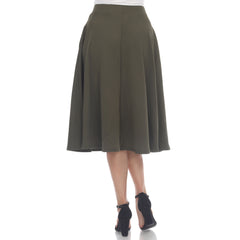 Flared Midi Skirt With Pockets