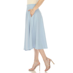 Flared Midi Skirt With Pockets