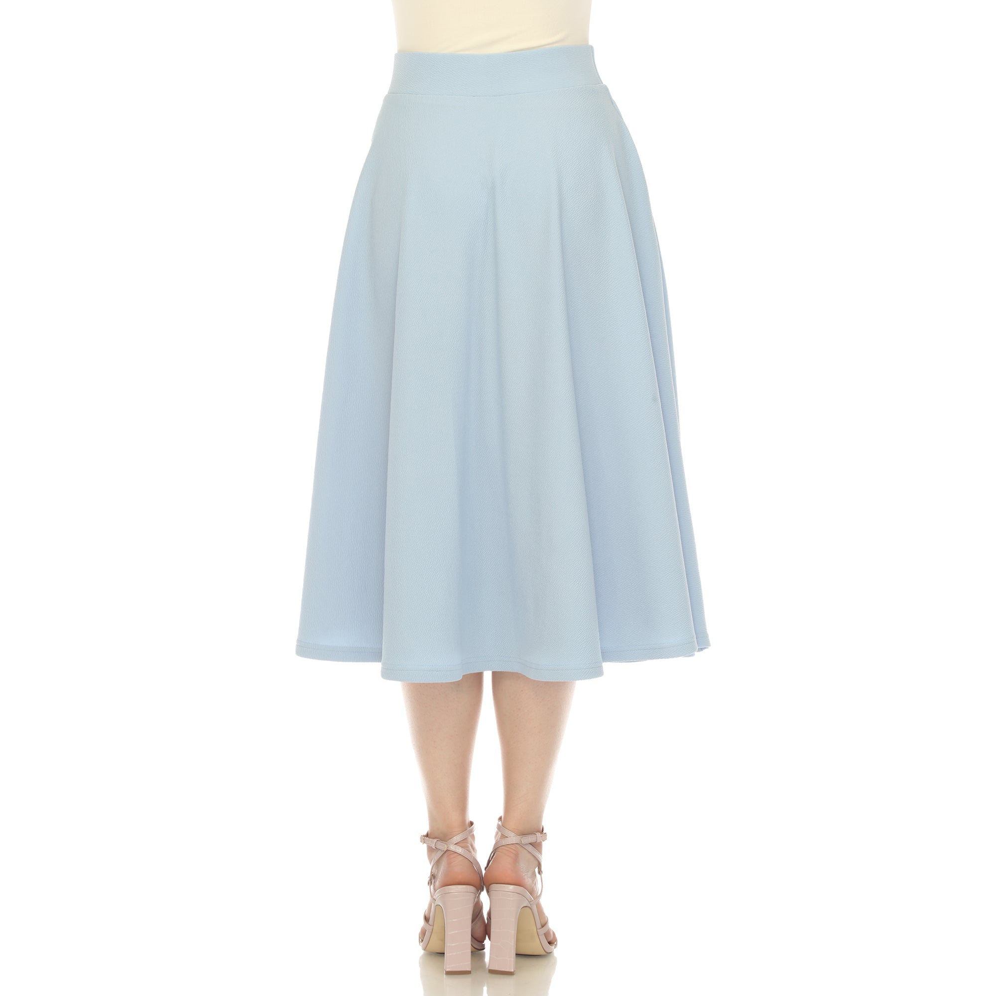  White Mark Flared Midi Skirt With Pockets - S - Bonton