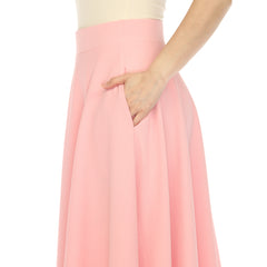 Flared Midi Skirt With Pockets