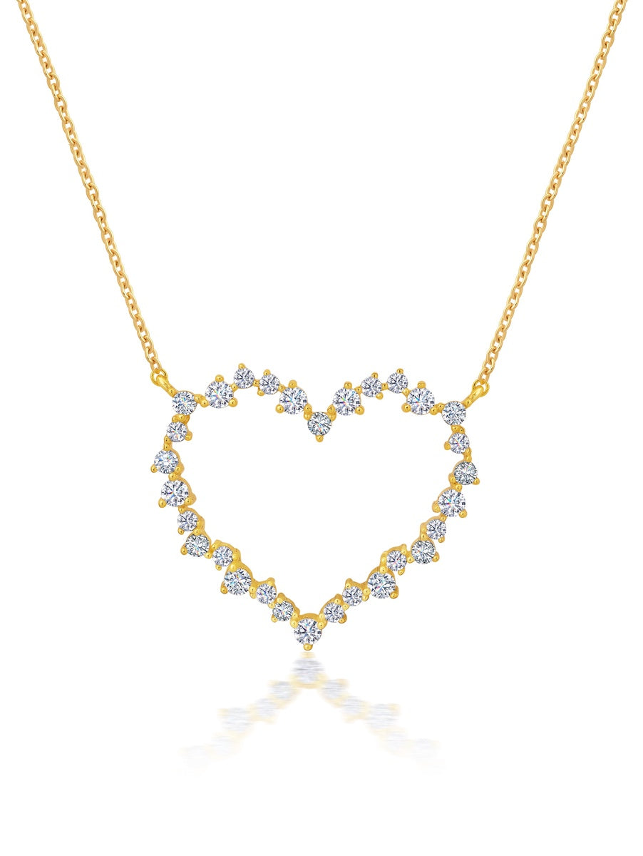  CRISLU Adore Open Heart Necklace in Gold - 18kt Yellow Gold - Bonton