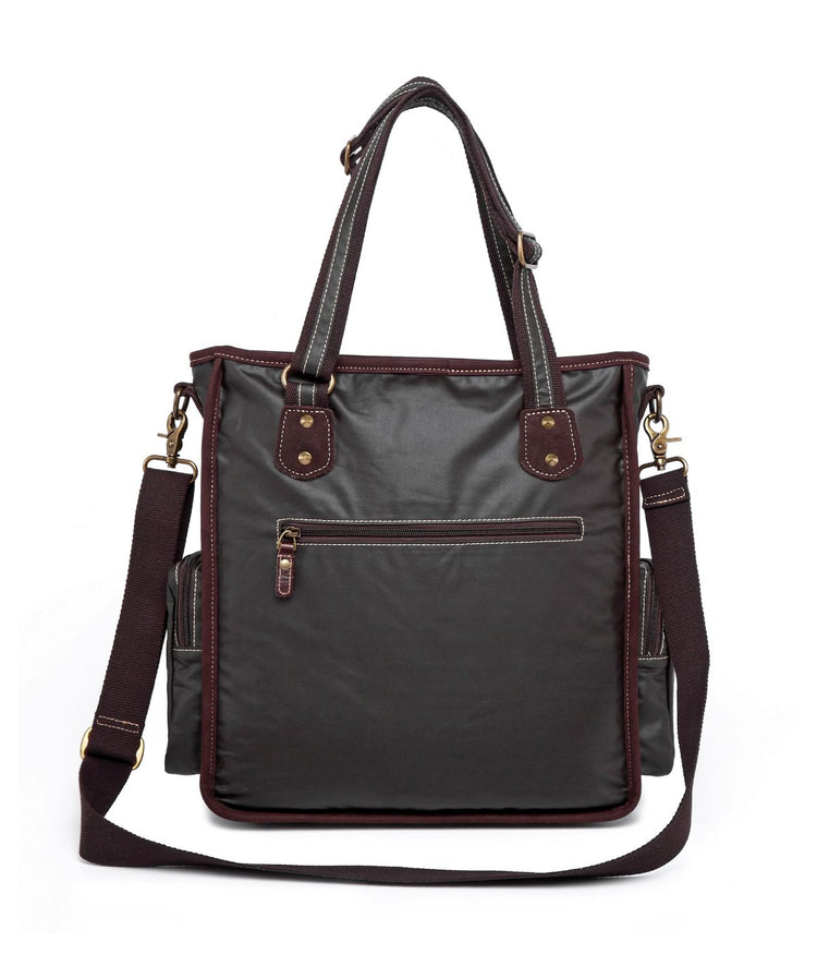 Dolphin Studded Tote Brown