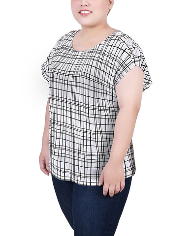 Plus Size Short Extended Sleeve Top